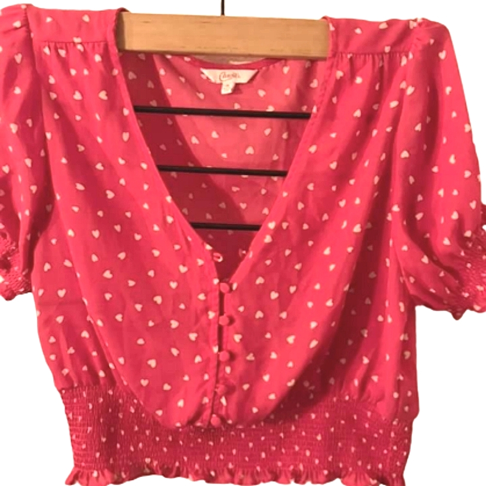 Candie's pink and white top 💗
